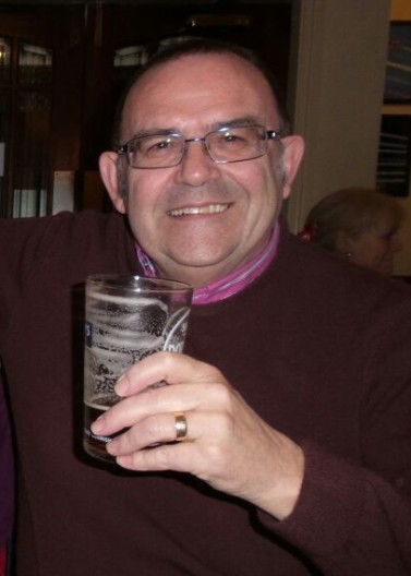 Mike enjoying a pint at the Black Bull